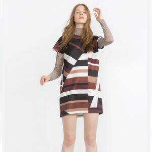 ZARA Multicolor Pullover Casual Midi Dress Size M